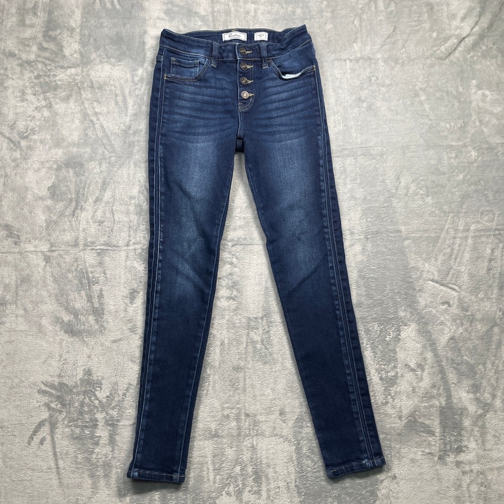 KanCan Signature Skinny Jeans Womens 25 Blue Mid Rise Button Fly